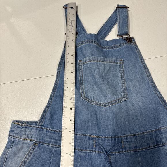 Cat & Jack Girl's XXL 18 Chambray Denim Sleeveless Romper Overall Blue Shortall - Picture 12 of 12